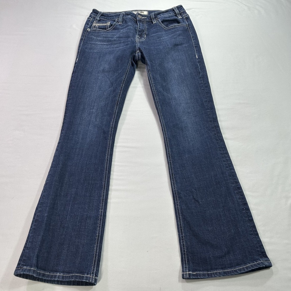 Rock‎ & Roll Denim Jeans Womens 26x32 Blue Mid Rise Bootcut Embroidered Western